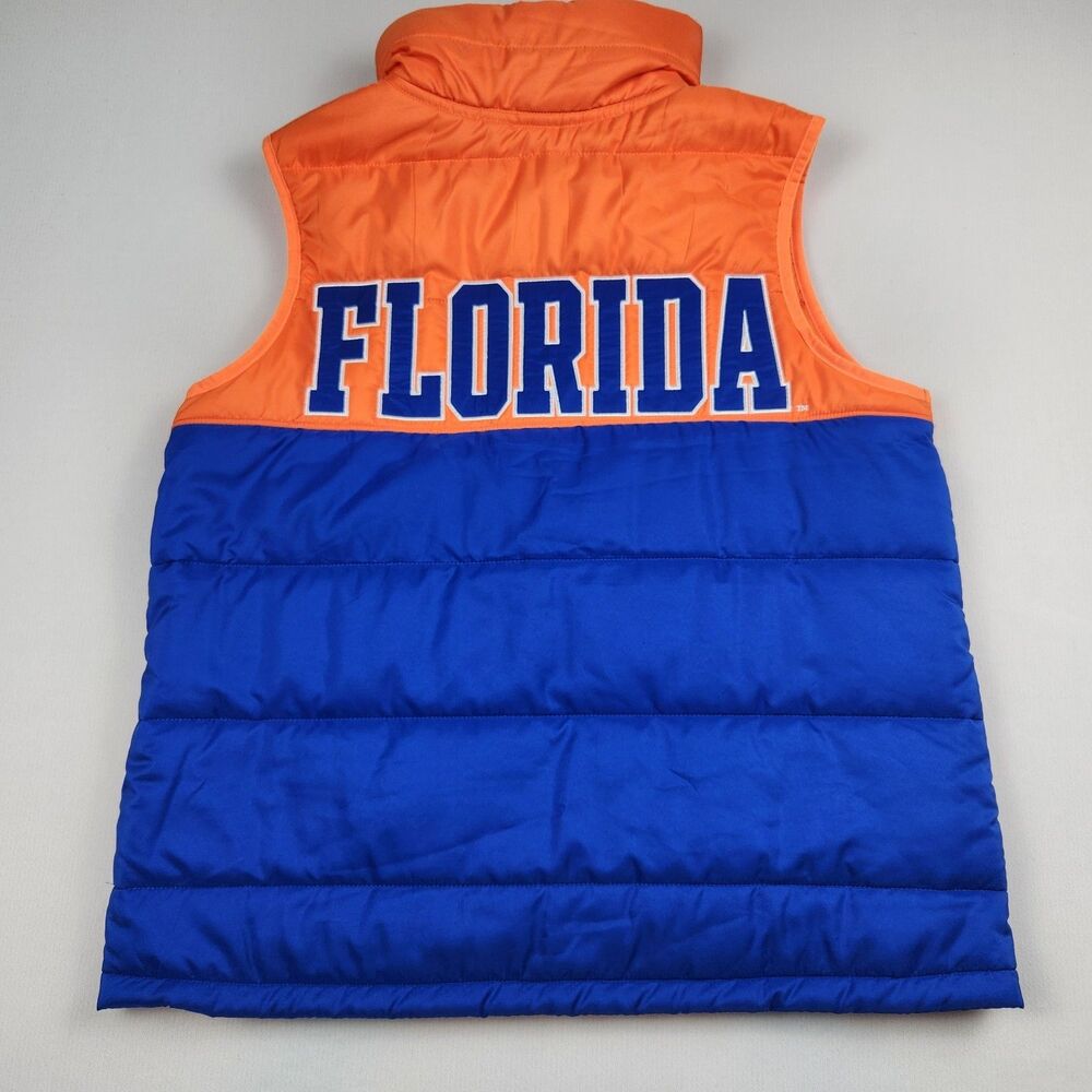 PINK Victorias Secret Florida Gators Puffer Vest Womens Small Blue/Orange Pocket